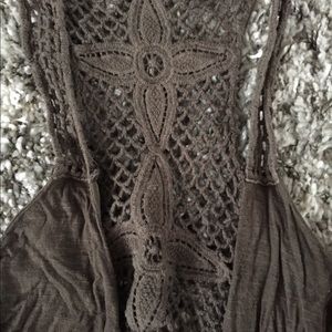 Free people crochet ruffle vest